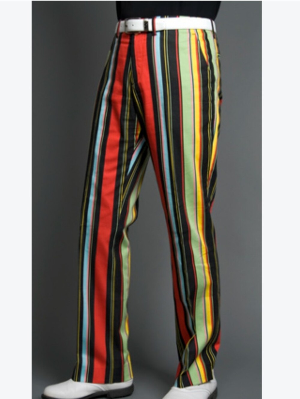 Loudmouth Golf Hot Dog Striped Heritage Golf pants Bold Multicolor Mens Sz 42